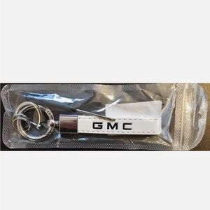 Premium GMC Leather White Keychain - New